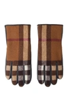 BURBERRY BURBERRY PANELLED CHECK PATTERNED GLOVES