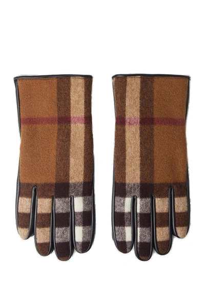 Burberry Gabriel Icon Gloves In Brown