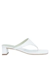 By Far Toe Strap Sandals In White