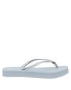 HAVAIANAS HAVAIANAS WOMAN TOE STRAP SANDALS GREY SIZE 9/10 TEXTILE FIBERS