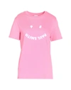 PS BY PAUL SMITH PS PAUL SMITH WOMENS PS HAPPY T-SHIRT WOMAN T-SHIRT PINK SIZE L ORGANIC COTTON