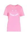 Ps By Paul Smith Ps Paul Smith Flocked Smiley Logo Crewneck T In Pink