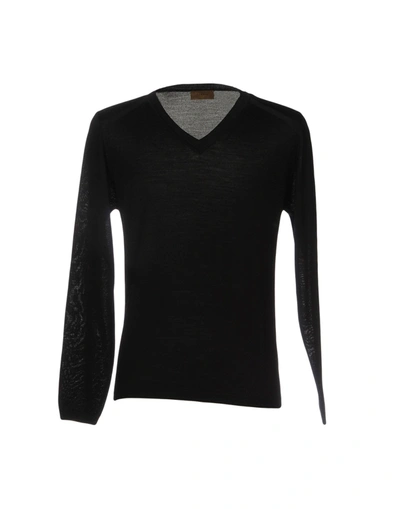 Alpha Studio Sweaters In Black