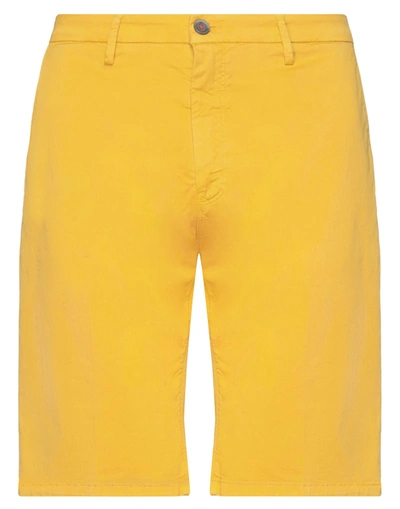 Manuel Ritz Man Shorts & Bermuda Shorts Ocher Size 30 Cotton, Elastane In Yellow