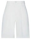 People (+)  Woman Shorts & Bermuda Shorts Ivory Size 28 Cotton In White