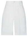 People (+)  Woman Shorts & Bermuda Shorts Ivory Size 26 Cotton In White