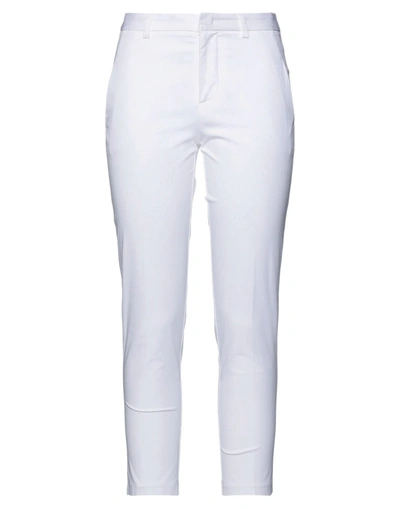 Merci .., Woman Pants White Size 4 Cotton, Elastane