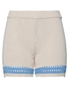 Vicolo Woman Shorts & Bermuda Shorts Beige Size Onesize Cotton, Acrylic