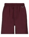 Low Brand Man Shorts & Bermuda Shorts Burgundy Size 1 Virgin Wool In Red
