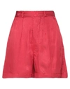 True Nyc Woman Shorts & Bermuda Shorts Red Size 27 Viscose, Linen In Red