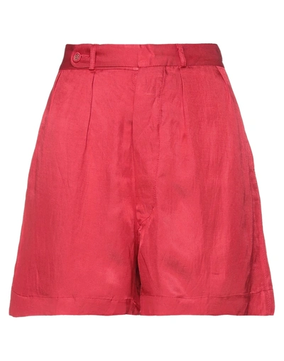 True Nyc Woman Shorts & Bermuda Shorts Red Size 27 Viscose, Linen
