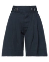 Dsquared2 Woman Shorts & Bermuda Shorts Midnight Blue Size 2 Cotton