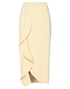 Alexander Mcqueen Midi Skirts In Light Yellow