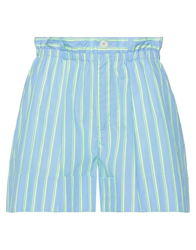 Solotre Woman Shorts & Bermuda Shorts Sky Blue Size 4 Cotton, Polyester