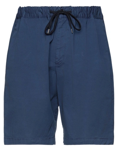 Pt Torino Man Shorts & Bermuda Shorts Blue Size 38 Cotton, Elastane In Blue