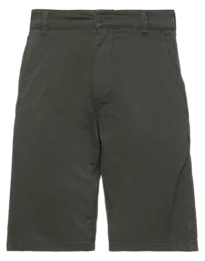 Aspesi Man Shorts & Bermuda Shorts Dark Green Size 40 Cotton, Elastane In Military Green