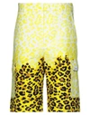 Msgm Man Shorts & Bermuda Shorts Yellow Size 32 Cotton