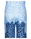 Msgm Man Shorts & Bermuda Shorts Azure Size 32 Cotton In Blue