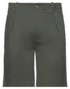 Grey Daniele Alessandrini Man Shorts & Bermuda Shorts Dark Green Size 34 Cotton, Elastane