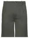 Grey Daniele Alessandrini Man Shorts & Bermuda Shorts Dark Green Size 30 Cotton, Elastane In Green