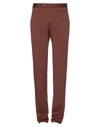 Pt Torino Man Pants Chocolate Brown Size 38 Cotton, Silk, Elastane In Brown