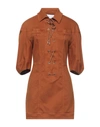 Alberta Ferretti Short Dresses In Brown