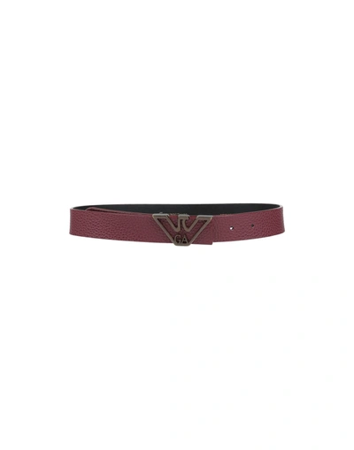 Emporio Armani Belts In Maroon