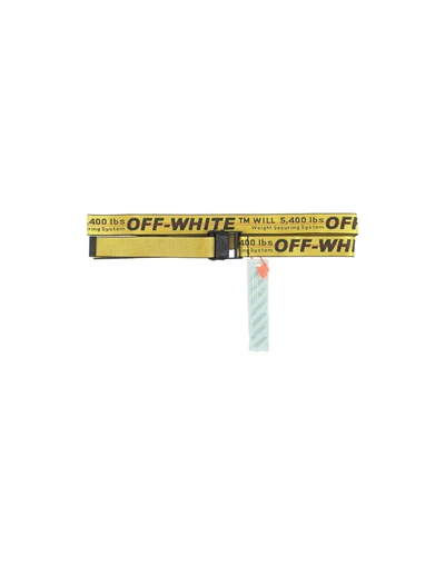 Off-white Man Belt Yellow Size - Polyamide, Polyester, Metal