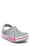 Crocs Bayaband Clog In Light Grey/candy Pink