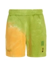 Mcq By Alexander Mcqueen Straight-leg Tie-dyed Cotton-jersey Drawstring Shorts In Multicolor