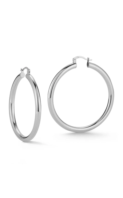 Glaze Hoop Earrings In Silver