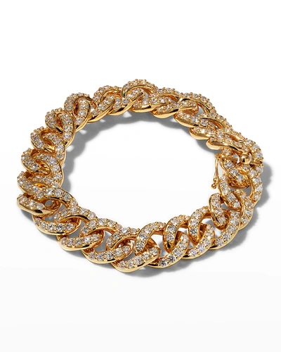 Leo Pizzo Yellow Gold Link Bracelet With Pave Diamonds