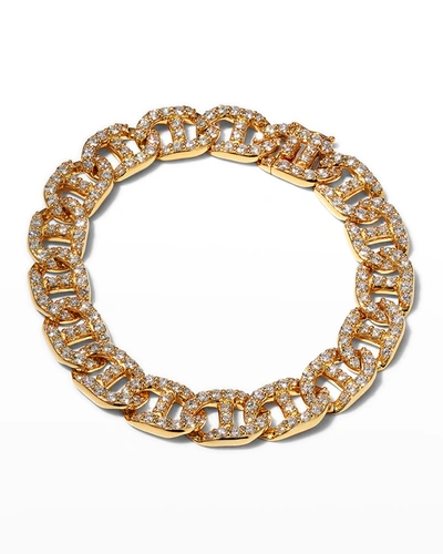 Leo Pizzo Yellow Gold Small Diamond Link Bracelet, 6.66tcw