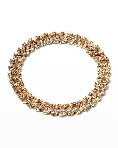 Leo Pizzo Yellow Gold Link Bracelet With Pave Diamonds, 8.06tcw