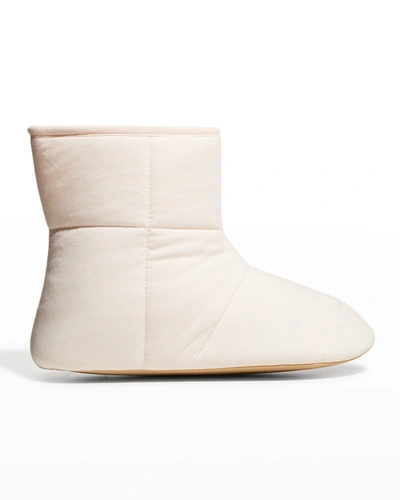 Skin Quilted Cotton Booties In Pearl Pink
