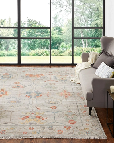 Kalaty Rug Corporation Hillcastle Hand Knotted Rug, 6' X 9' In Ivory/multi