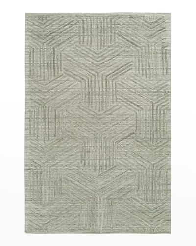 Kalaty Rug Corporation Bowie Hand Loomed Rug, 6' X 9' In Grey Heather