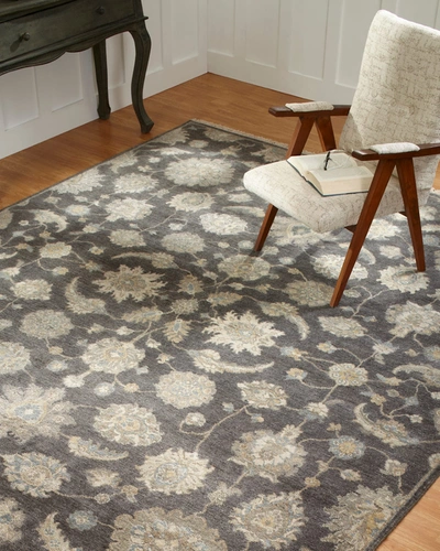 Kalaty Rug Corporation Castle Rock Oushak Rug, 6' X 9' In Vintage Pewter