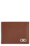 Ferragamo Revival Leather Billfold In Big Sur Soil Blue Marine