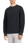Theory Mens Maden Textured Relaxed-fit Wool Jumper Charcoal Melange In Black
