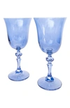 Estelle Colored Glass Set-of-two Estelle Regal Glass Goblets In Blue