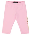 Versace Baby's & Little Girl's Logo-print Jersey Leggings In Candy+oro
