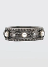 ARMENTA OLD WORLD TRIPLE-BAND RING WITH PEARLS AND DIAMONDS