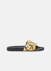 Versace Baroque Print Rubber Slide Sandals In Print