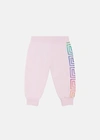 Versace Greca Neon Kids Accent Sweatpants In Light Pink