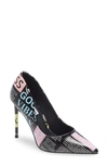 Steve Madden Vala Pointed Toe Pump In Black/ Pink