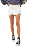Free People Out Of Ordinary Denim Miniskirt In White