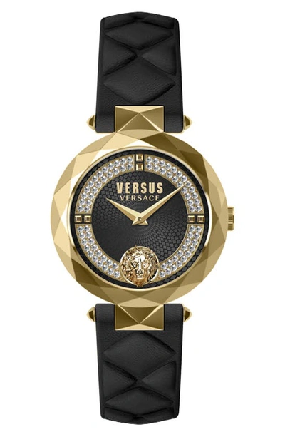 Versus Covent Garden Leather Strap Watch, 36mm In Gold