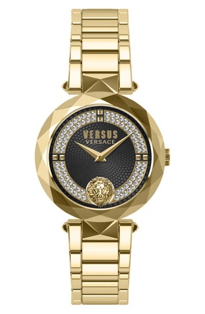 Versus Covent Garden Crystal Bracelet Watch In Black