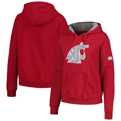 Stadium Athletic Women's Crimson Washington State Cougars Big Logo Pullover Sweatshirt